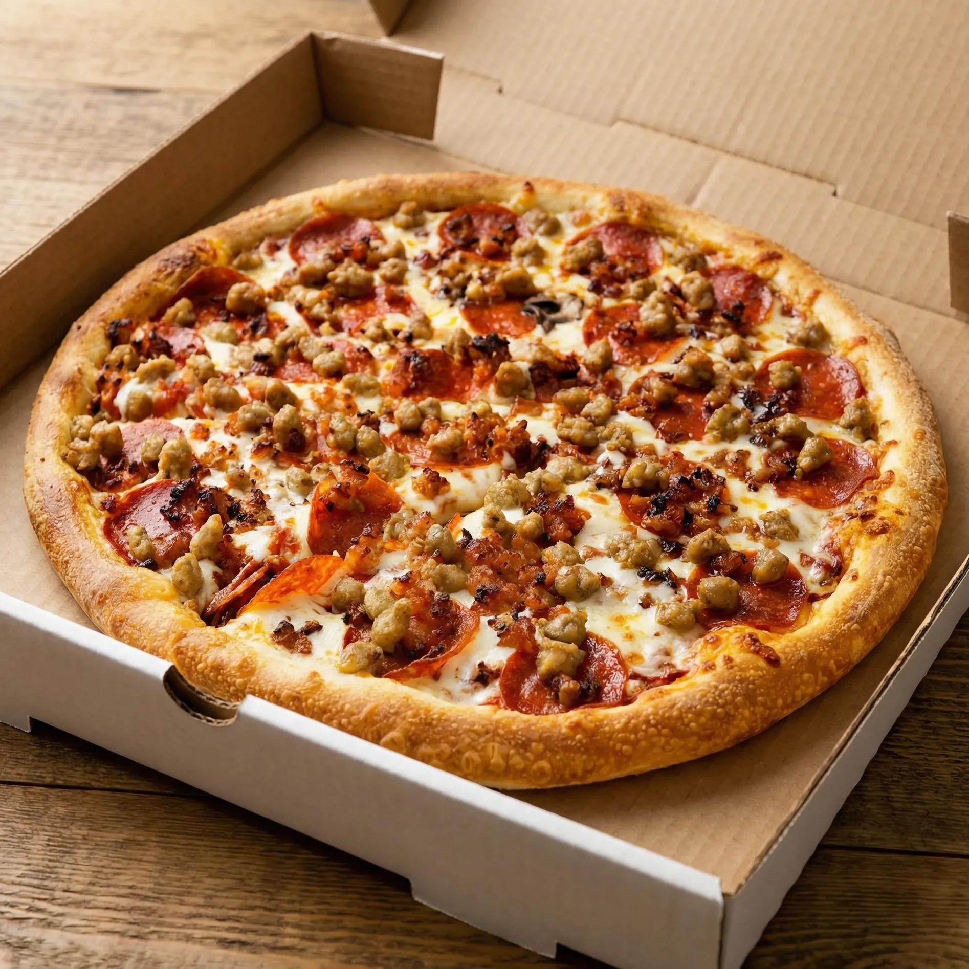 All Meat Pizza at Medicine Hat Pizza in Medicine Hat, AB