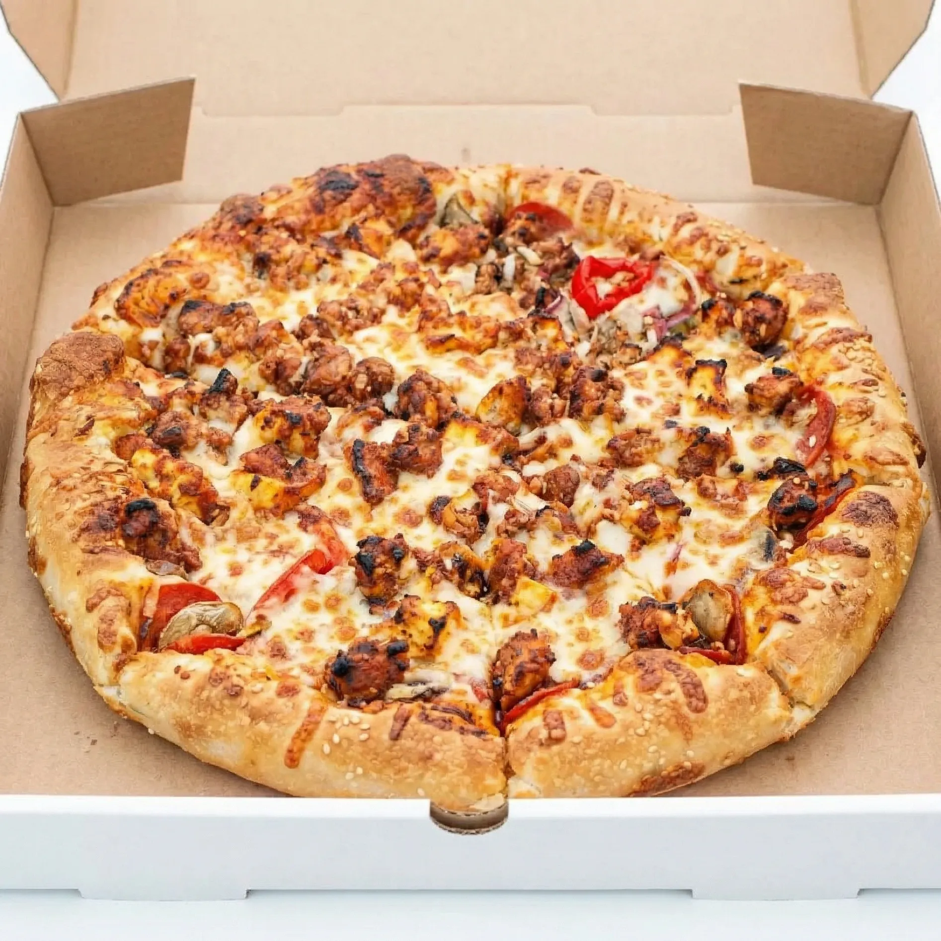 Butter Chicken Pizza at Medicine Hat Pizza in Medicine Hat, AB